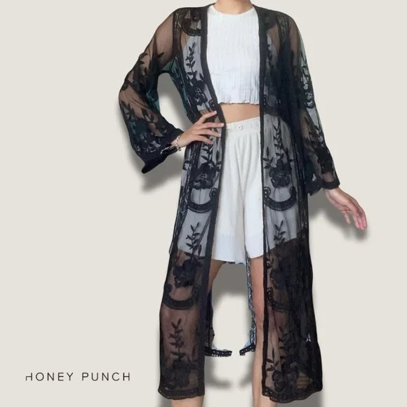 Embroidered Lace Robe - Picture 1 of 4